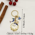 Zinc Alloy Shell Starfish Pearl Keychain Bag Charm Gift view 2