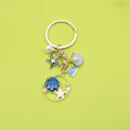 Metal Sea Turtle Mermaid Starfish Keychain Car Charm view 1