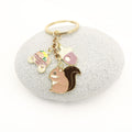 Metal Squirrel And Acorn Keychain For Autumn Party Decor view 4
