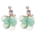 Light Luxury Zircon Square Pearl Teardrop Shell Tassel Drop Earrings With Silver Posts view 5