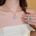Light Luxury Stainless Steel Irregular Stone Pendant Necklace Geometric Minimalist Collarbone Chain view 2