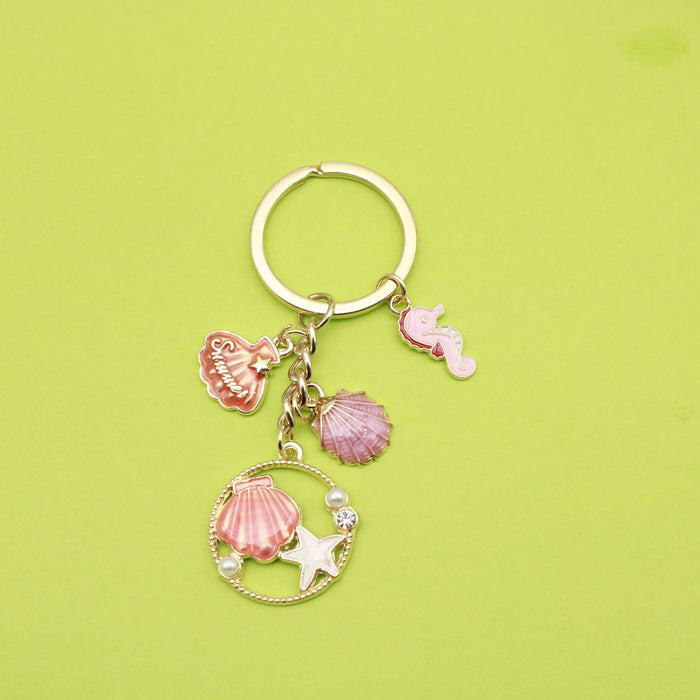 Metal Mermaid Tail Seashell Keychain Ocean Bag Charm Gift