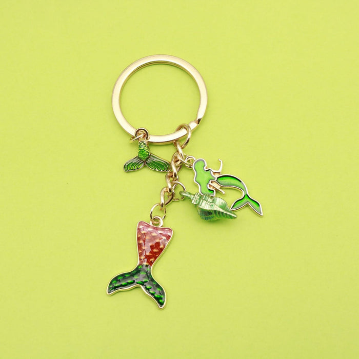 Metal Ocean Starfish Turtle Mermaid Keychain Bag Charm