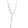 Light Luxury Cross Tassel Artificial Crystal Water Drop Geometric Necklace For Women Elegant Collarbone Chain view 5