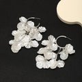 Elegant Silver Needle Shell Petal Tassel Hoop Earrings For Women Beach Vacation Light Luxury Acrylic Earrings view 3