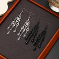 Luxury Rhinestone Hollow Waterdrop Chandelier Hook With Crystal Teardrop Tassel Dangle Earrings view 2