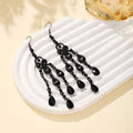 Luxury Rhinestone Hollow Waterdrop Chandelier Hook With Crystal Teardrop Tassel Dangle Earrings view 3