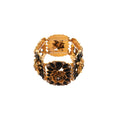 Alloy Rhinestone Flower Square Panel Bangle Vintage French Court Style Luxury Jewelry view 5