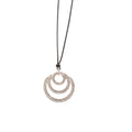 Light Luxury Alloy Leather Crystal Multilayer Round Pendant Sweater Necklace view 5