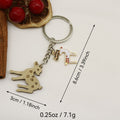 Wooden Graffiti Letter Mom Keychain Creative Gift Key Ring view 2