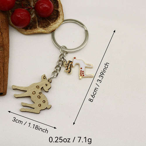 Wooden Graffiti Letter Mom Keychain Creative Gift Key Ring