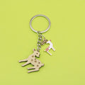 Wooden Graffiti Letter Mom Keychain Creative Gift Key Ring view 1