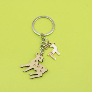 Wooden Graffiti Letter Mom Keychain Creative Gift Key Ring