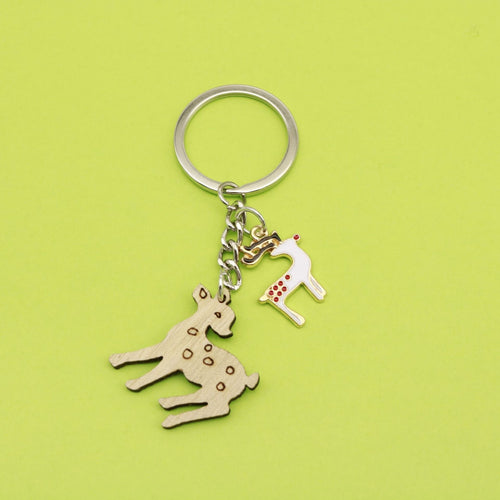 Wooden Graffiti Letter Mom Keychain Creative Gift Key Ring