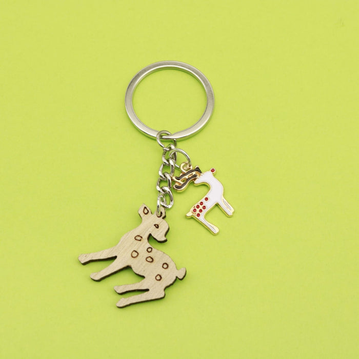 Wooden Graffiti Letter Mom Keychain Creative Gift Key Ring