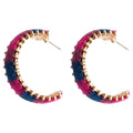 Alloy Knitted Rope C Shape Stud Earrings With Silver Posts Vacation Geometric Circle Style view 5