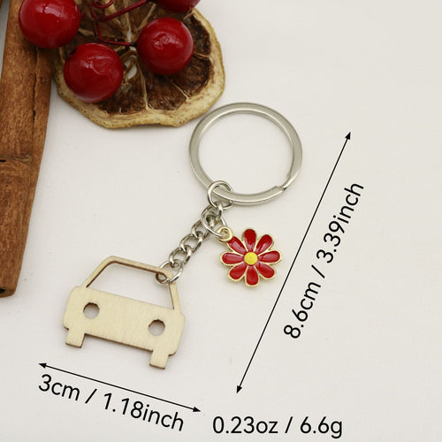 Wooden Graffiti Letter Mom Keychain Creative Gift