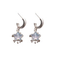 Sweet Resin Star Rhinestone C-Shaped Drop Earrings With Silver Needle Posts view 5