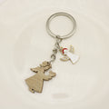 Wooden Customizable Letter Keychain Bag Charm Gift view 3