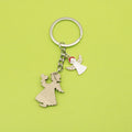 Wooden Customizable Letter Keychain Bag Charm Gift view 1