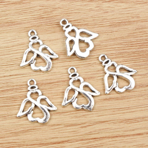 Alloy Angel Small Charm Pendant For DIY Jewelry Accessories Necklace Bracelet 19x15mm 1.2g