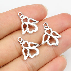 Alloy Angel Small Charm Pendant For DIY Jewelry Accessories Necklace Bracelet 19x15mm 1.2g