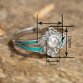 Creative Vintage Floral Ring For Women, Enamel Daisy Flower Zircon Micro Pave Adjustable Band view 4