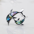 Black Silver Tone Abalone Shell Shell Metal Brooch Pin 4.3 x 4.7 cm view 5