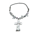 Acrylic Crystal Beaded Cross Choker Necklace For Women Minimalist Geometric Trendy Collarbone Jewelry view 5
