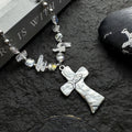 Acrylic Crystal Beaded Cross Choker Necklace For Women Minimalist Geometric Trendy Collarbone Jewelry view 4