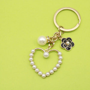Metal Heart Butterfly Flower Tassel Keychain For Womens Bag Charm