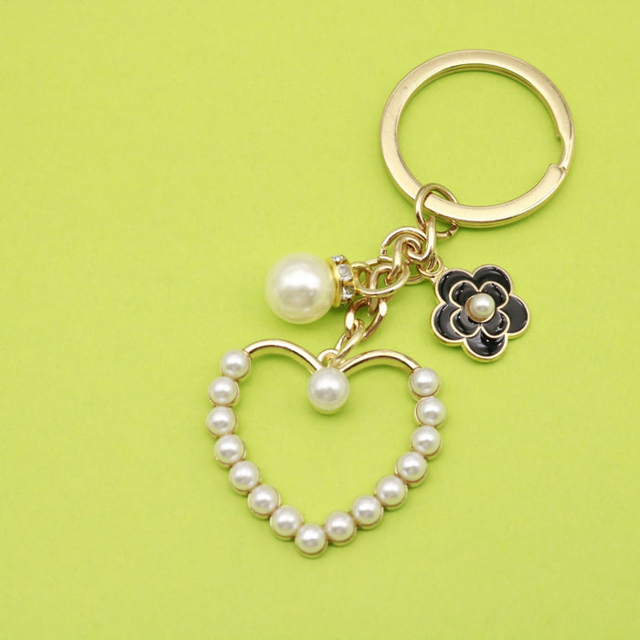 Metal Heart Butterfly Flower Tassel Keychain For Womens Bag Charm