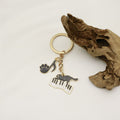 Metal Cat Piano Note Keychain Bag Charm view 4