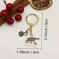 Metal Cat Piano Note Keychain Bag Charm view 2