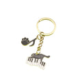Metal Cat Piano Note Keychain Bag Charm view 5