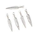 Alloy Feather Pendant Charm For DIY Jewelry Accessories Necklace Bracelet Making 28x5mm 0.7g view 5