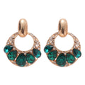 Light Luxury Alloy Round Rhinestone Waterdrop Pendant Drop Earrings For Women view 5