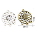 Alloy Hollow Flower Pendant Connector Charm For DIY Jewelry Accessories Necklace Bracelet 33x26mm view 3
