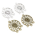Alloy Hollow Flower Pendant Connector Charm For DIY Jewelry Accessories Necklace Bracelet 33x26mm view 5