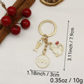 Zinc Alloy Black White Heart Cat Keychain Cute Bag Charm view 2