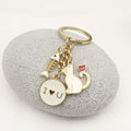 Zinc Alloy Black White Heart Cat Keychain Cute Bag Charm view 3