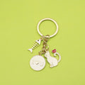 Zinc Alloy Black White Heart Cat Keychain Cute Bag Charm view 1