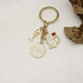 Zinc Alloy Black White Heart Cat Keychain Cute Bag Charm view 4