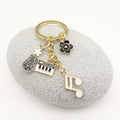 Metal Enamel Music Note Guitar Keychain For Bag Charm Gift view 3