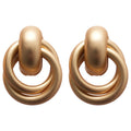 Matte Metal Geometric Circle Stud Earrings Western Style Minimalist Fashion Ear Jewelry view 5