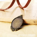 30x40mm Oval Alloy Rose Frame Bezel Setting Pendant