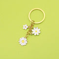 Zinc Alloy Daisy Flower Keychain Colorful Bag Charm Gift view 1
