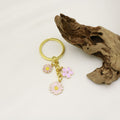 Zinc Alloy Gold Daisy Flower Keychain Gift Bag Charm view 4