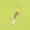 Metal Star Cross Moon Keychain Fashion Bag Charm view 1
