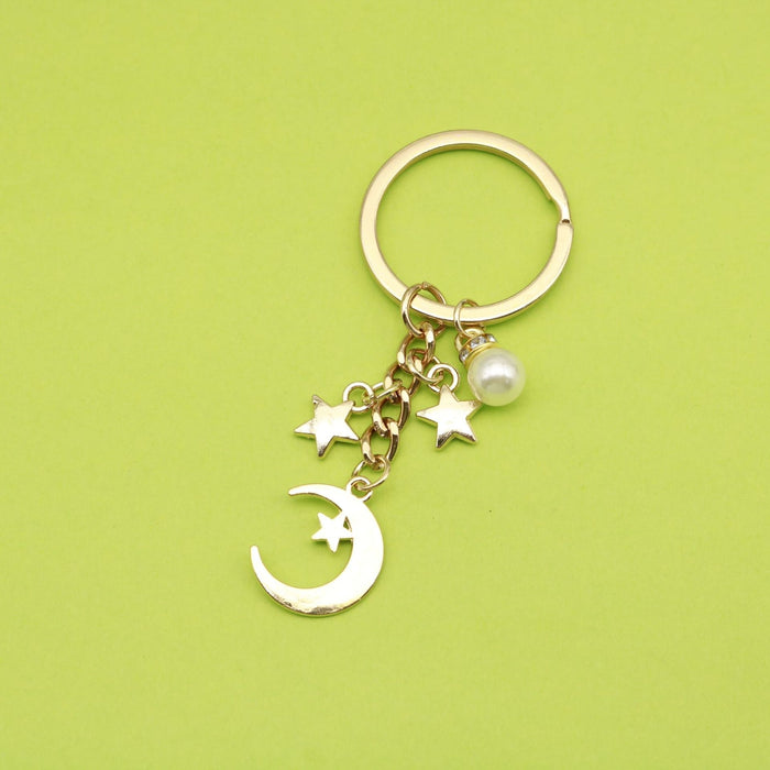 Metal Star Cross Moon Keychain Fashion Bag Charm